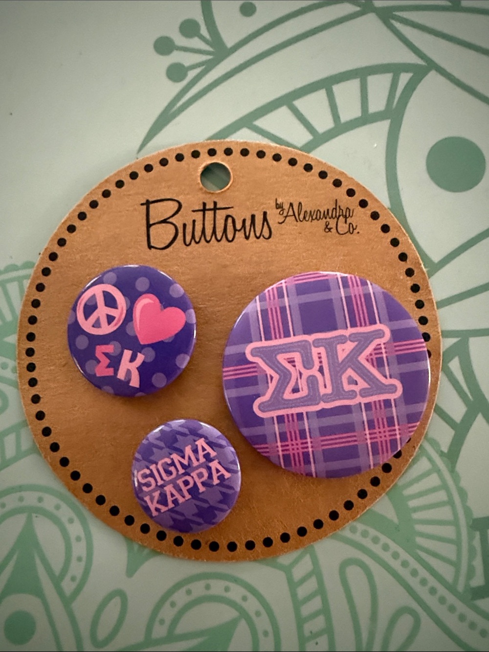 Buttons by Sigma Kappa Purple Button Set